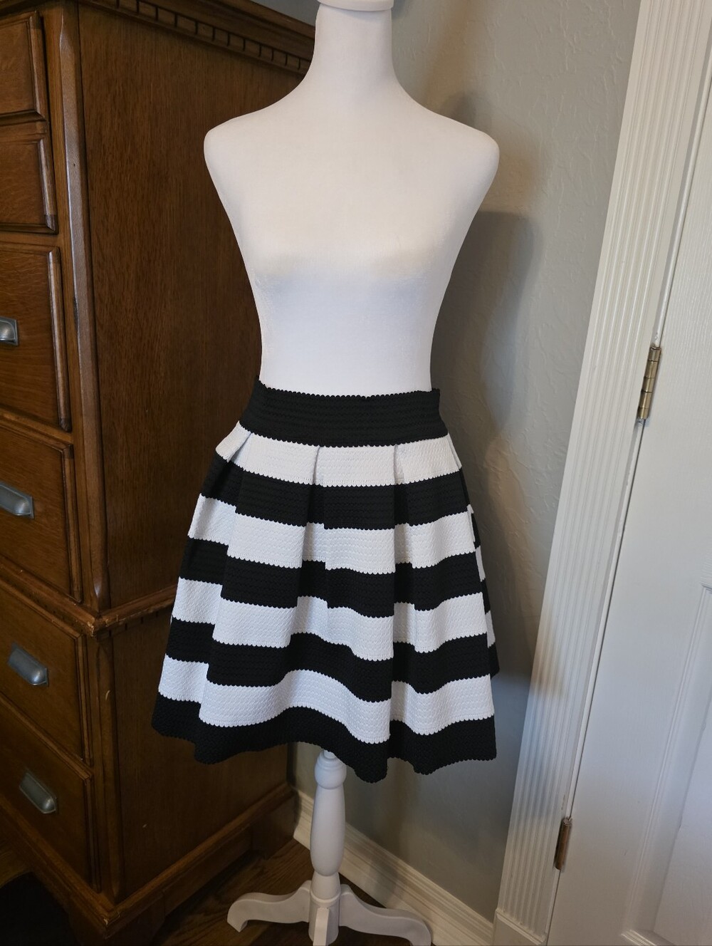 Express Black & White Striped Skirt, Women's Small